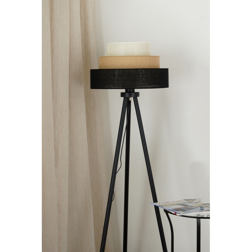 Brilagi - Lampă de podea ASPEN LUNETA 1xE27/15W/230V negru/bej/crem