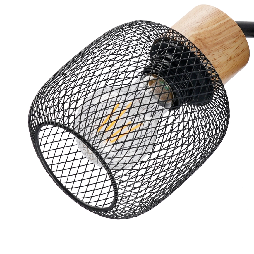 Brilagi - Lampă de podea BASKLITE 3xE27/15W/230V lemn/negru