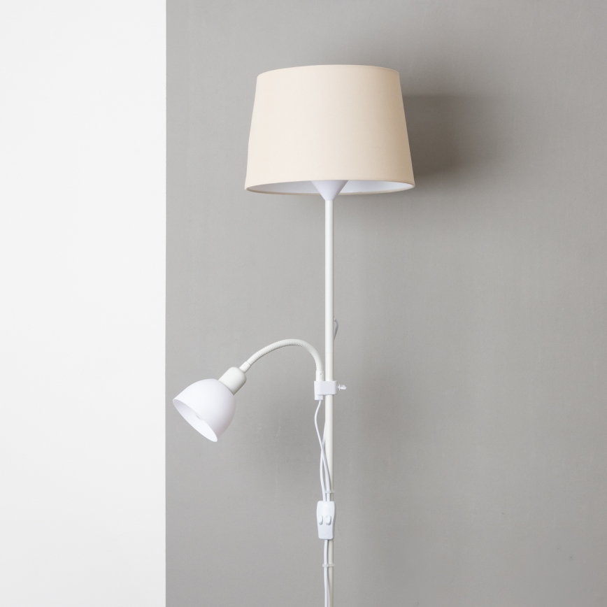 Brilagi - Lampă de podea CERIA 1xE27/100W/230V + 1xE14/25W alb/bej