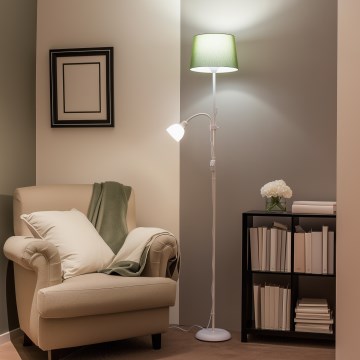 Brilagi - Lampă de podea CERIA, 1xE27/100W/230V + 1xE14/25W, alb/verde