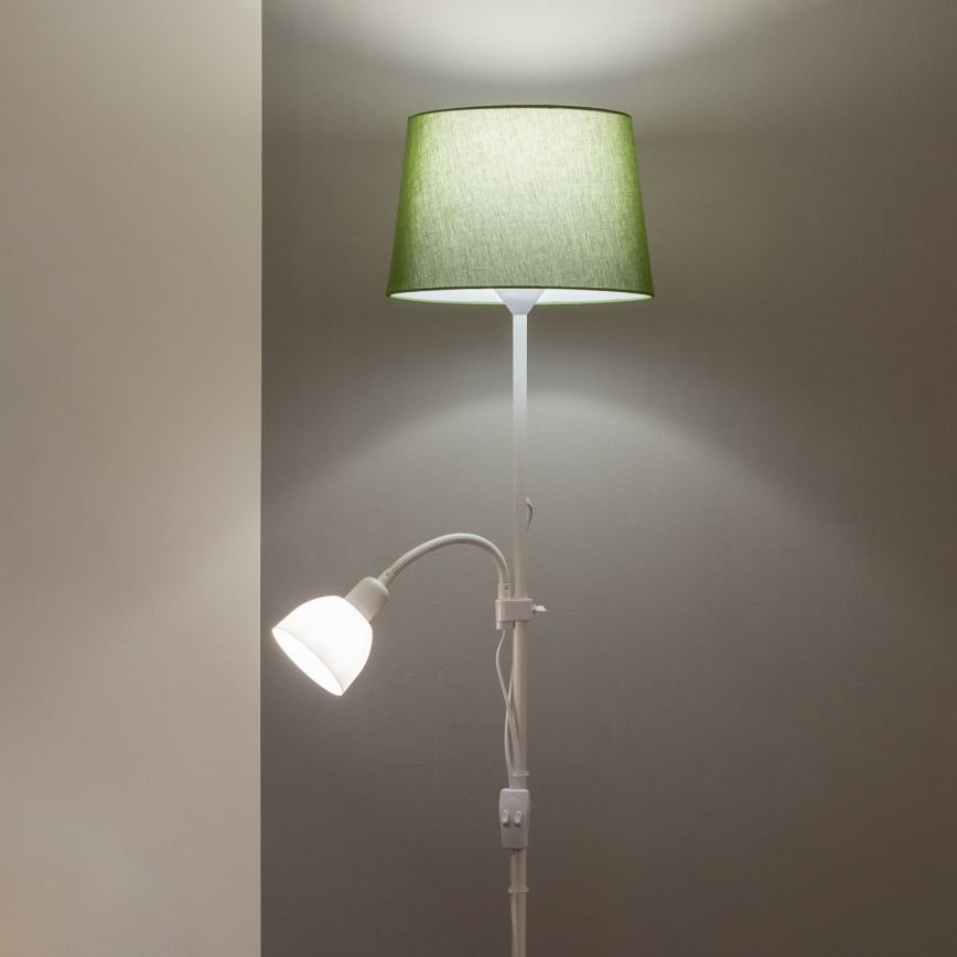 Brilagi - Lampă de podea CERIA, 1xE27/100W/230V + 1xE14/25W, alb/verde