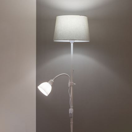 Brilagi - Lampă de podea CERIA 1xE27/100W/230V + 1xE14/25W albă/gri
