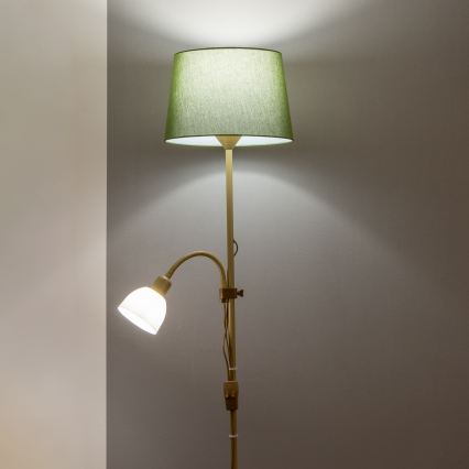 Brilagi - Lampă de podea CERIA 1xE27/100W/230V + 1xE14/25W auriu/verde