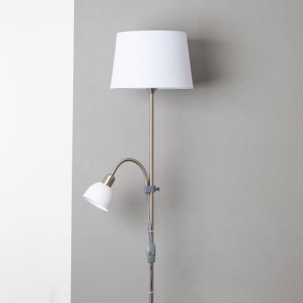 Brilagi - Lampă de podea CERIA 1xE27/100W/230V + 1xE14/25W crom mat/alb