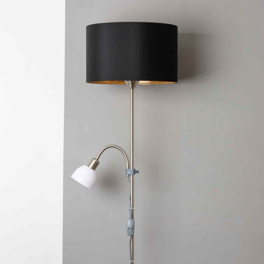 Brilagi - Lampă de podea CERIA 1xE27/100W/230V + 1xE14/25W crom mat/negru