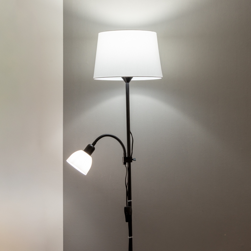 Brilagi - Lampă de podea CERIA 1xE27/100W/230V + 1xE14/25W, negru/alb
