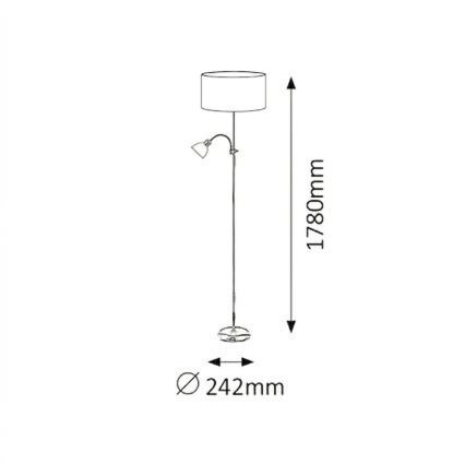 Brilagi - Lampă de podea CERIA 1xE27/100W/230V + 1xE14/25W, negru/alb
