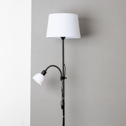 Brilagi - Lampă de podea CERIA 2 în 1 1xE27/100W/230V + 1xE14/25W negru/alb