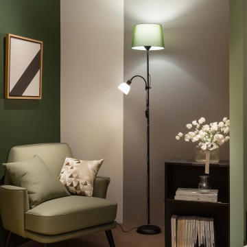 Brilagi - Lampă de podea CERIA 2 în 1 1xE27/100W/230V + 1xE14/25W negru/verde