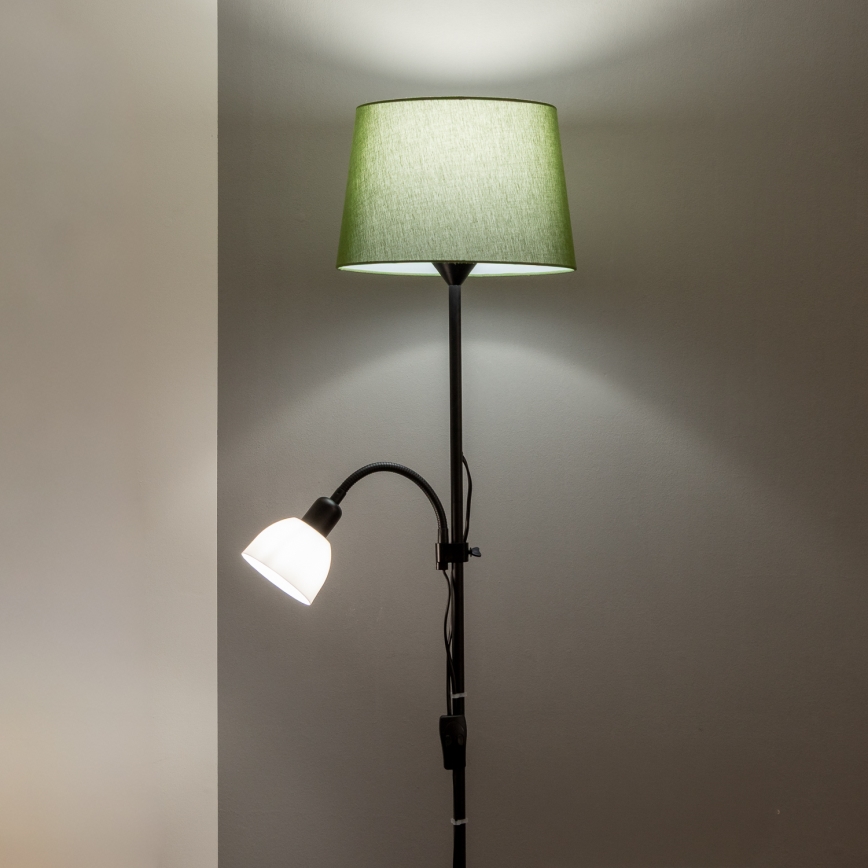 Brilagi - Lampă de podea CERIA 2 în 1 1xE27/100W/230V + 1xE14/25W negru/verde