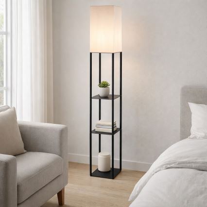 Brilagi - Lampă de podea cu polițe GRADUS 1xE27/40W/230V 150 cm negru/alb