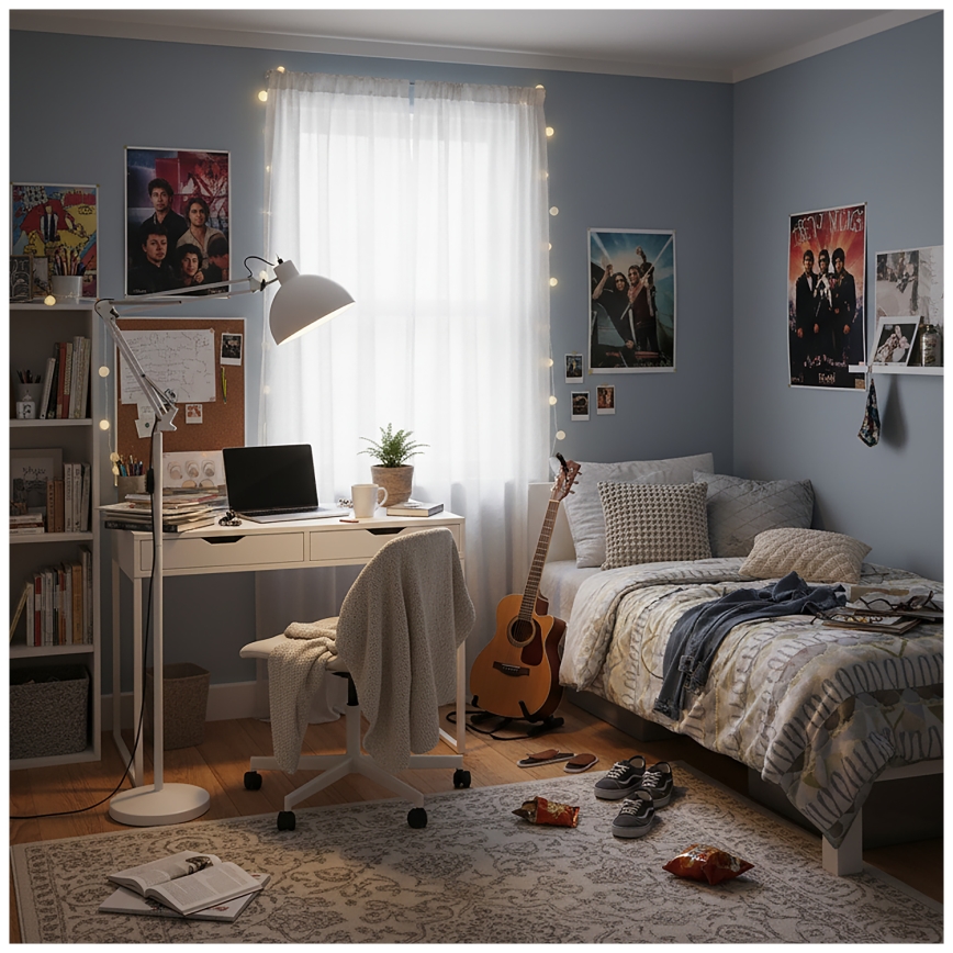Brilagi - Lampă de podea flexibilă TASKER 1xE27/60W/230V 157 cm albă