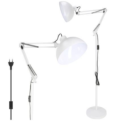 Brilagi - Lampă de podea flexibilă TASKER 1xE27/60W/230V 157 cm albă