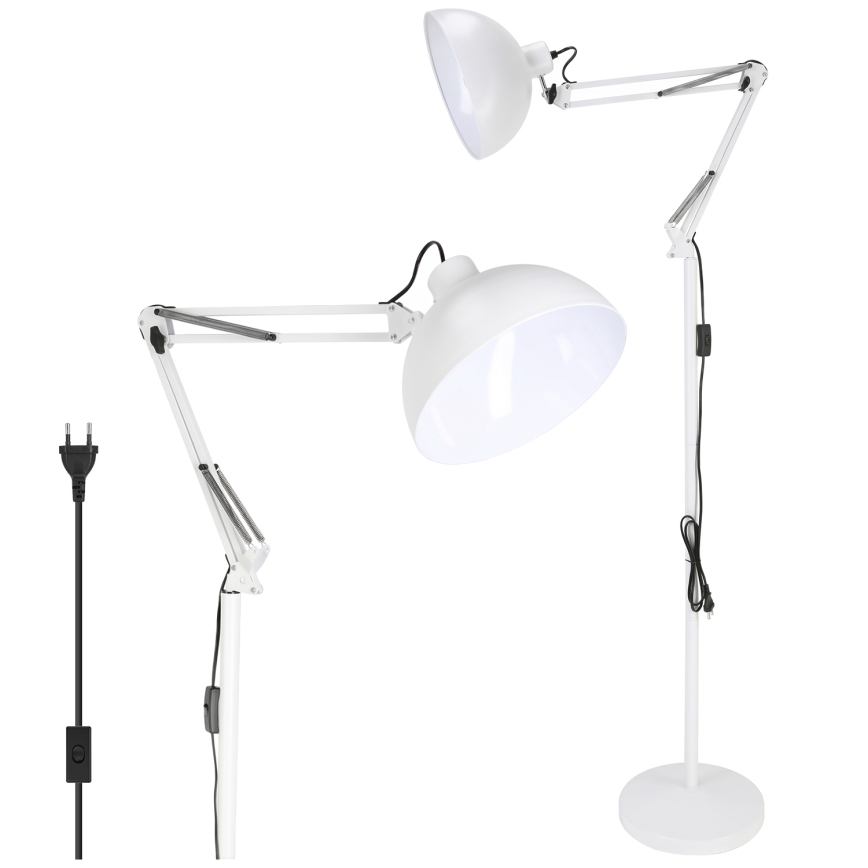 Brilagi - Lampă de podea flexibilă TASKER 1xE27/60W/230V 157 cm albă