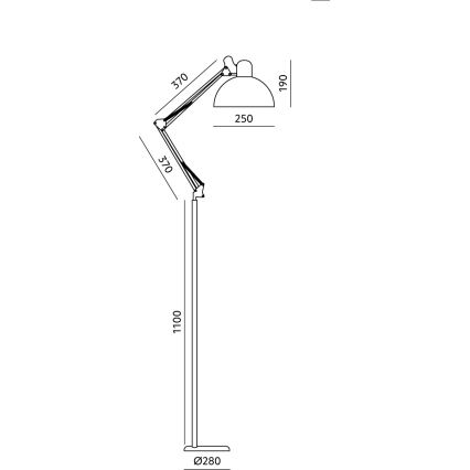 Brilagi - Lampă de podea flexibilă TASKER 1xE27/60W/230V 157 cm albă