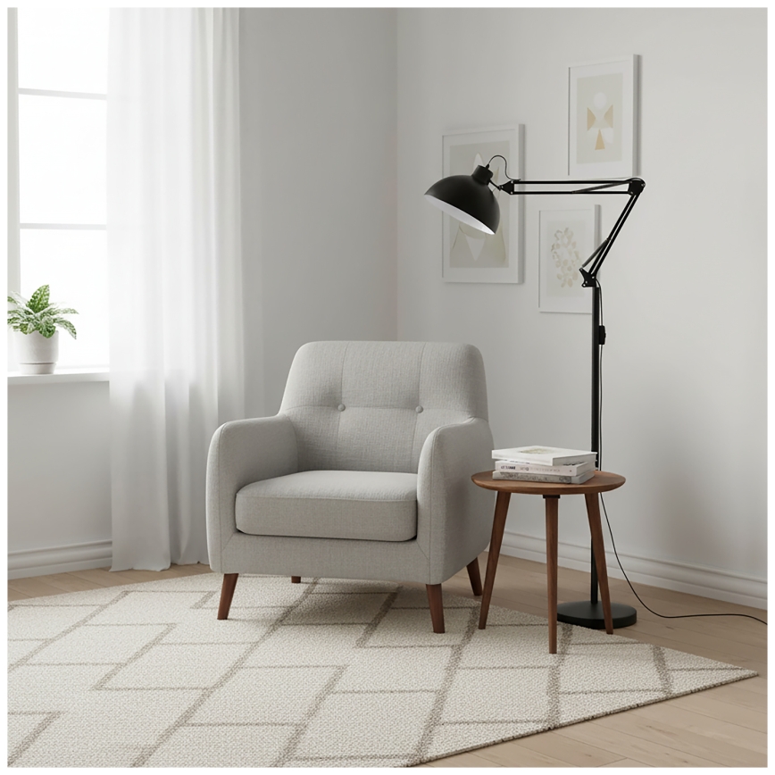 Brilagi - Lampă de podea flexibilă TASKER 1xE27/60W/230V 157 cm neagră
