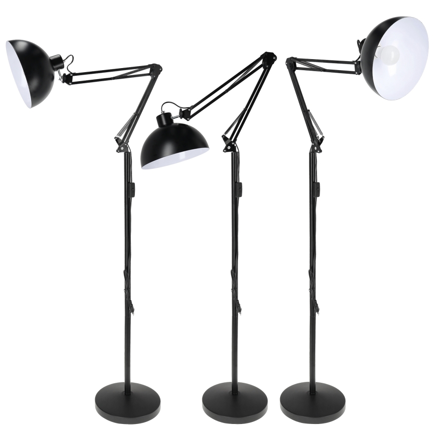 Brilagi - Lampă de podea flexibilă TASKER 1xE27/60W/230V 157 cm neagră
