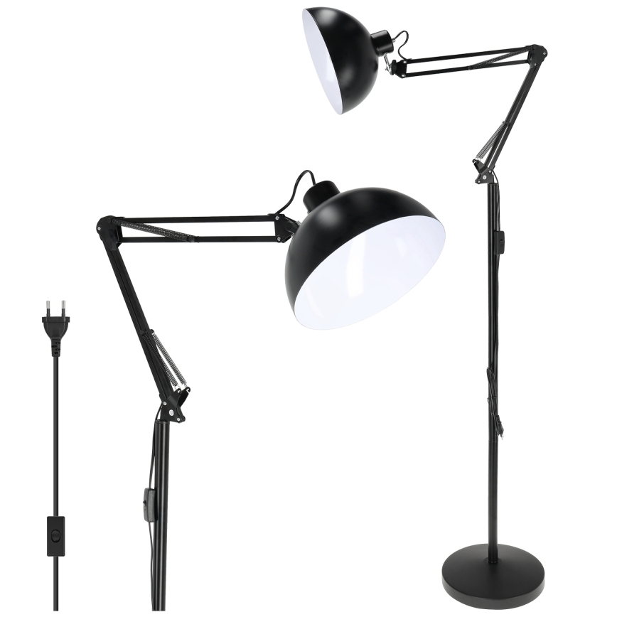 Brilagi - Lampă de podea flexibilă TASKER 1xE27/60W/230V 157 cm neagră