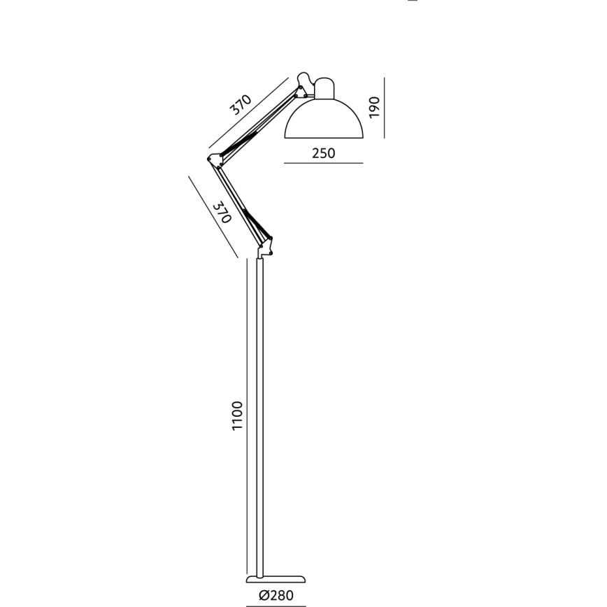 Brilagi - Lampă de podea flexibilă TASKER 1xE27/60W/230V 157 cm neagră