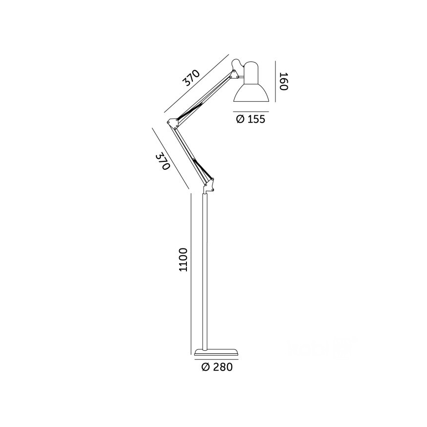 Brilagi - Lampă de podea flexibilă TASKER 1xE27/60W/230V 184 cm albă