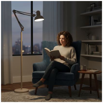 Brilagi - Lampă de podea flexibilă TASKER 1xE27/60W/230V 184 cm bej