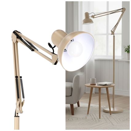 Brilagi - Lampă de podea flexibilă TASKER 1xE27/60W/230V 184 cm bej