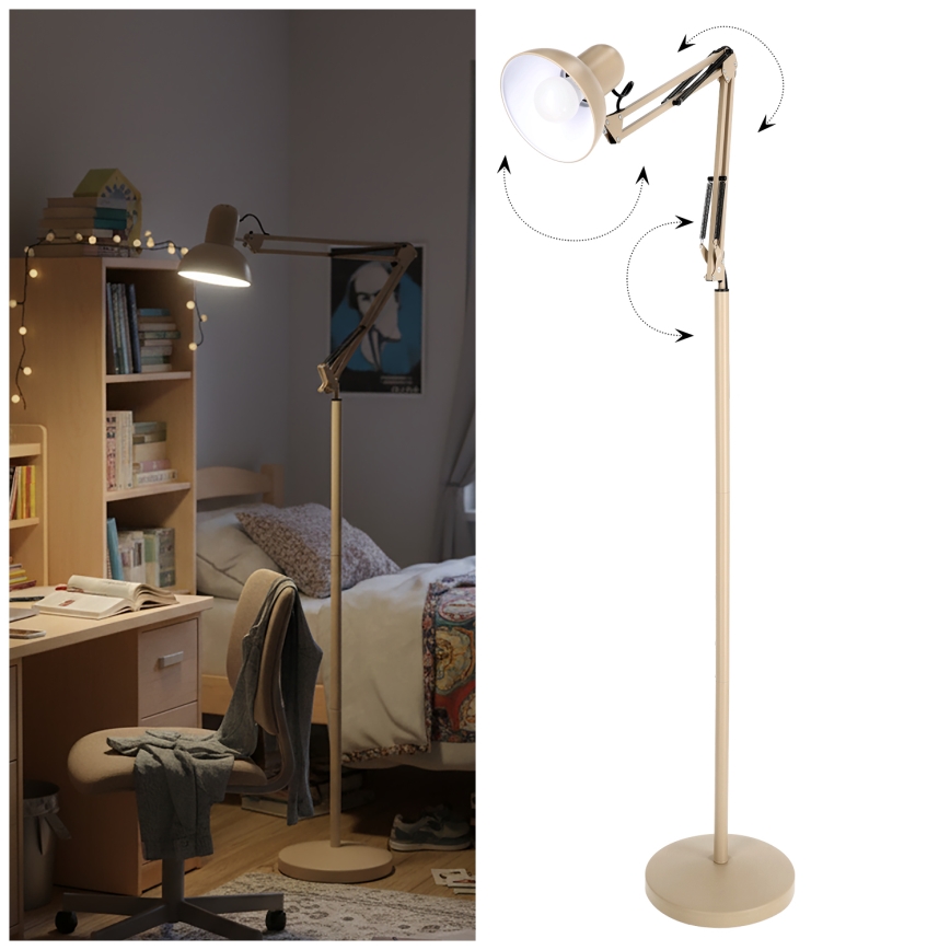 Brilagi - Lampă de podea flexibilă TASKER 1xE27/60W/230V 184 cm bej