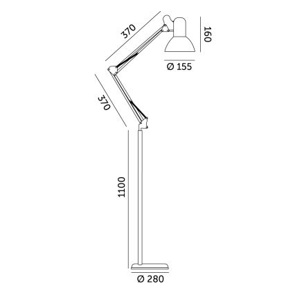 Brilagi - Lampă de podea flexibilă TASKER 1xE27/60W/230V, 184 cm, neagră