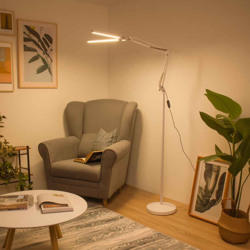 Brilagi - Lampă de podea flexibilă LED reglabilă VARIO LED/14W/230V 3000-6000K 157 cm albă