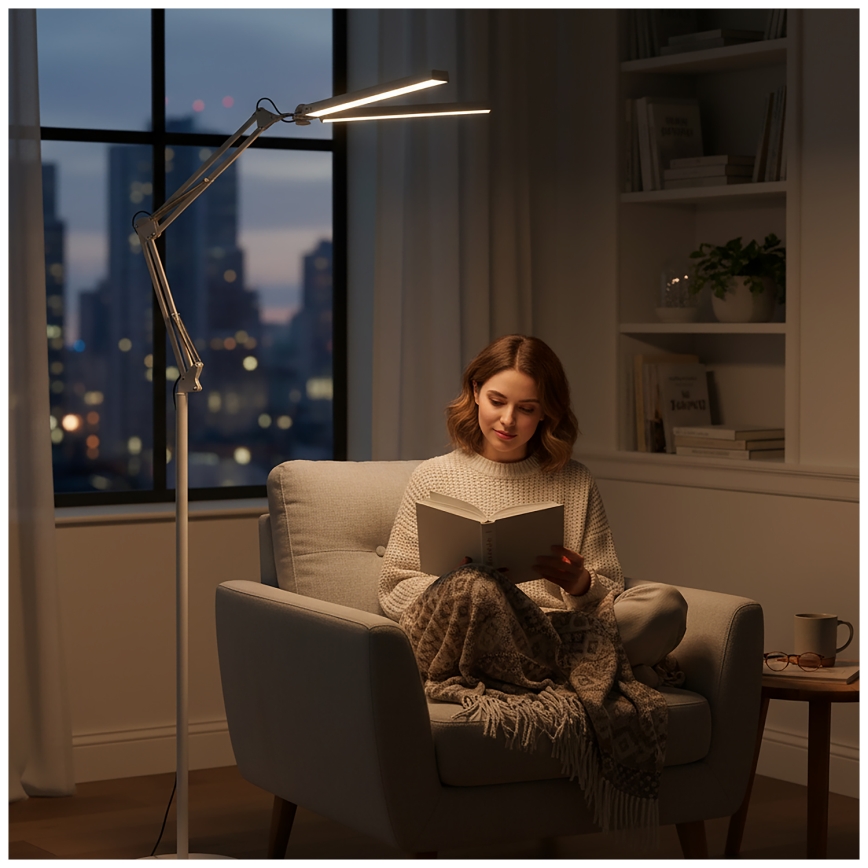 Brilagi - Lampă de podea flexibilă LED reglabilă VARIO LED/14W/230V 3000-6000K 157 cm albă