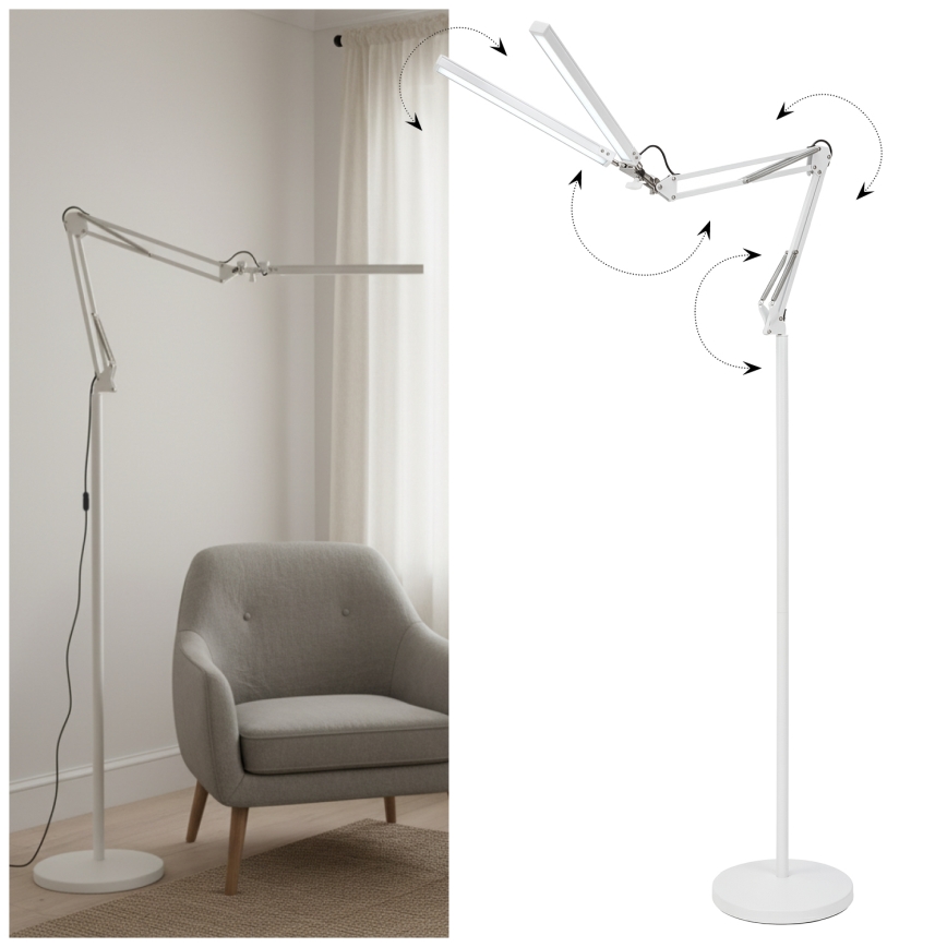 Brilagi - Lampă de podea flexibilă LED reglabilă VARIO LED/14W/230V 3000-6000K 157 cm albă