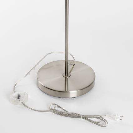 Brilagi - Lampă de podea LED CERIA 1x E27/40W/230V Ø 25 cm bambus/crom mat