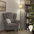 Brilagi - Lampă de podea LED CERIA 1xE27/20W/230V Ø 20,5 cm alb/auriu