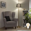 Brilagi - Lampă de podea LED CERIA 1xE27/20W/230V, Ø 30 cm, negru/auriu