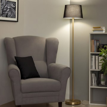 Brilagi - Lampă de podea LED CERIA 1xE27/20W/230V, Ø 30 cm, negru/auriu