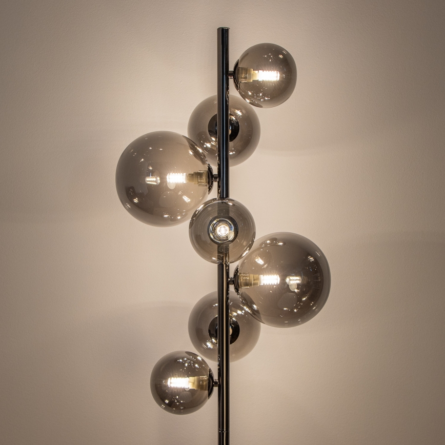 Brilagi - Lampă de podea LED MILLA 7xG9/3W/230V crom negru/fumuriu