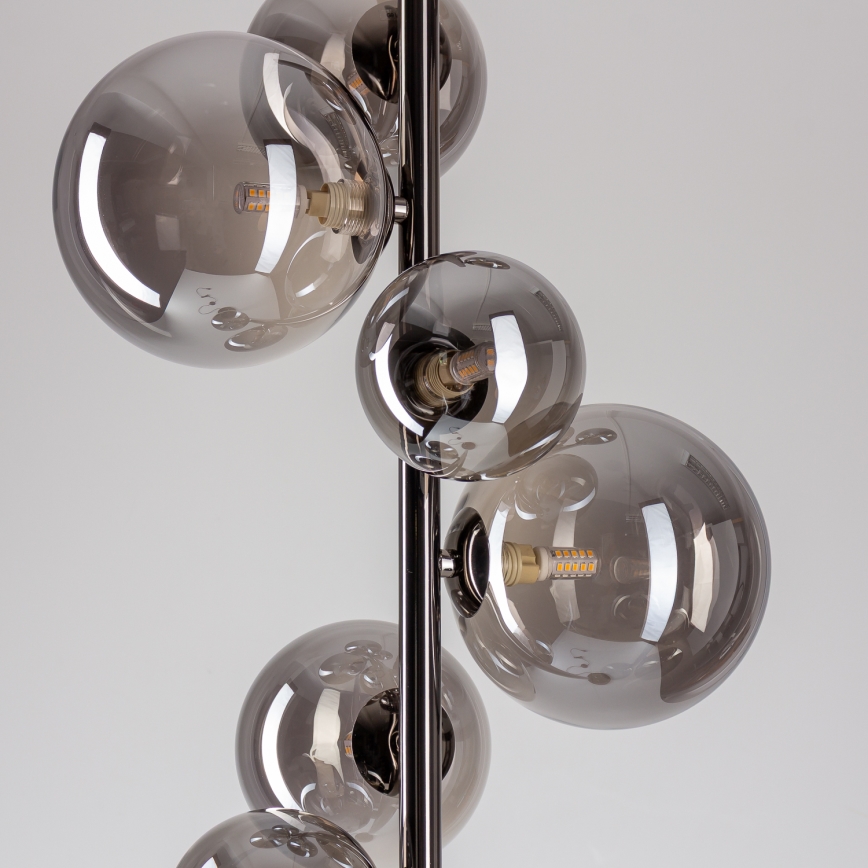 Brilagi - Lampă de podea LED MILLA 7xG9/3W/230V crom negru/fumuriu