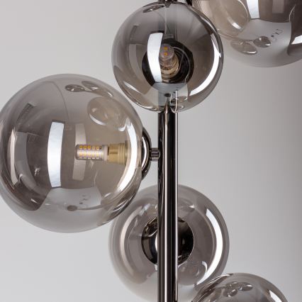 Brilagi - Lampă de podea LED MILLA 7xG9/3W/230V crom negru/fumuriu