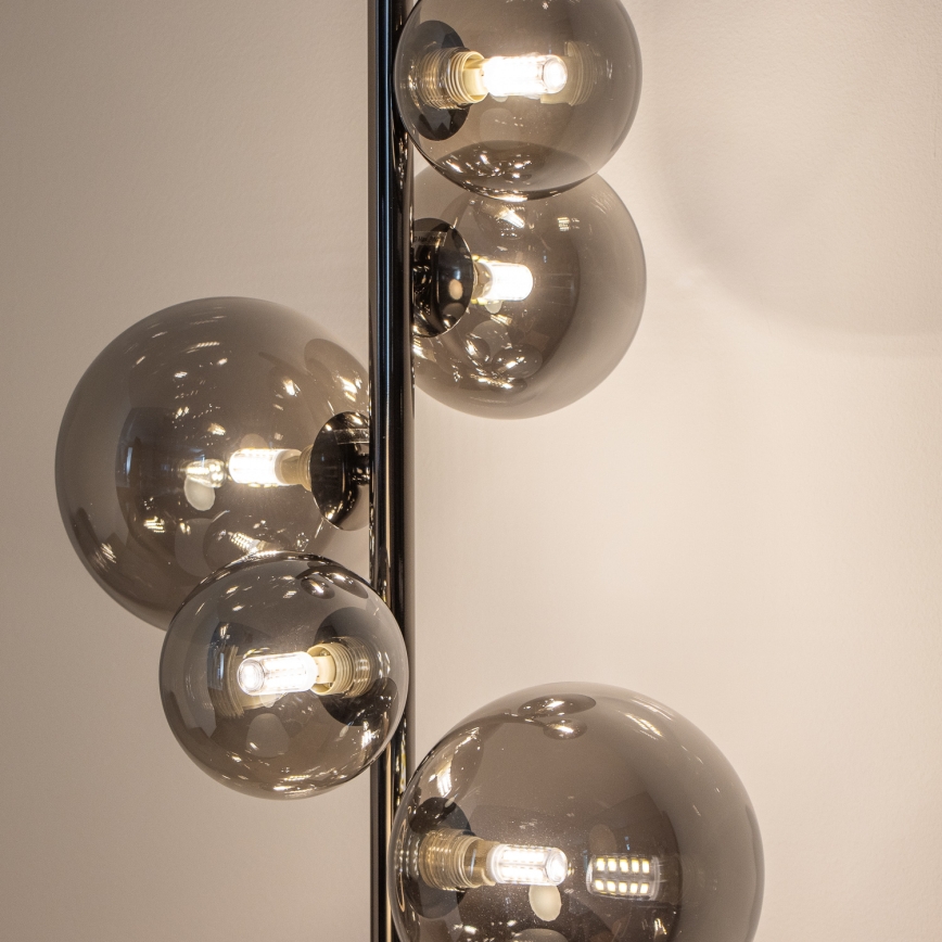 Brilagi - Lampă de podea LED MILLA 7xG9/3W/230V crom negru/fumuriu