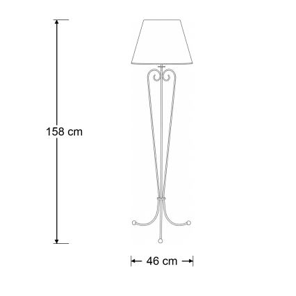 Brilagi - Lampă de podea SONIA 1xE27/15W/230V crem/patină