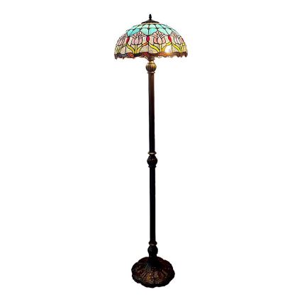 Brilagi - Lampă de podea Tiffany cu vitralii LORAS 2xE27/60W/230V