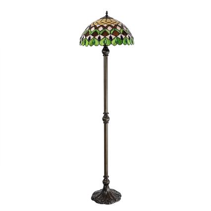 Brilagi - Lampă de podea Tiffany cu vitralii MARGARET 2xE27/60W/230V