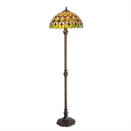 Brilagi - Lampă de podea Tiffany cu vitralii MARGARET 2xE27/60W/230V