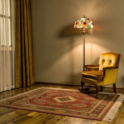 Brilagi - Lampă de podea Tiffany cu vitralii SUNFLOWER 2xE27/60W/230V