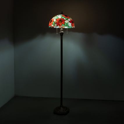 Brilagi - Lampă de podea Tiffany cu vitralii SUNFLOWER 2xE27/60W/230V