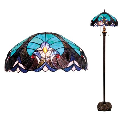 BRILAGI - lampă de podea Tiffany din vitralii CORAL 2xE27/60W/230V