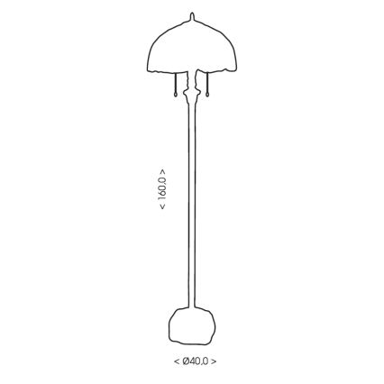 BRILAGI - lampă de podea Tiffany din vitralii CORAL 2xE27/60W/230V
