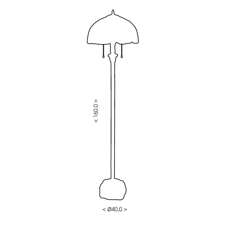 BRILAGI - lampă de podea Tiffany din vitralii CORAL 2xE27/60W/230V