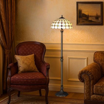 Brilagi - Lampă de podea Tiffany din vitralii DORAN 2xE27/60W/230V