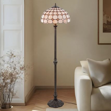 Brilagi - Lampă de podea Tiffany din vitralii DORAN 2xE27/60W/230V